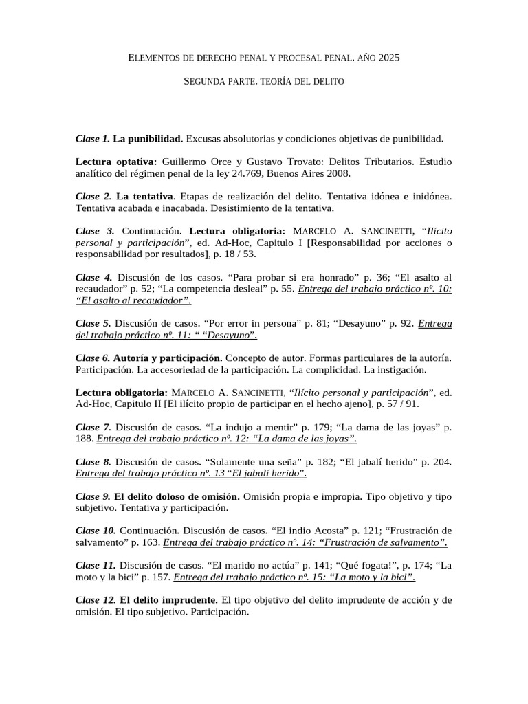 Teoría del Delito en Derecho Penal 2025 | PDF | Crímenes | Crimen y ...