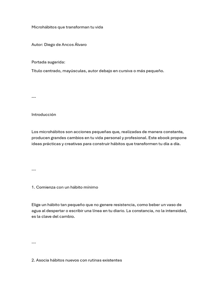 Microhábitos Que Transforman Tu Vida | PDF