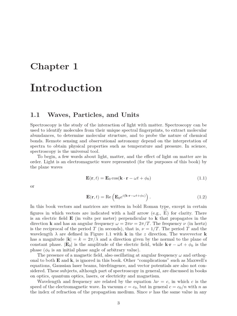Introduction to Spectroscopy Basics | PDF | Electromagnetic Radiation ...