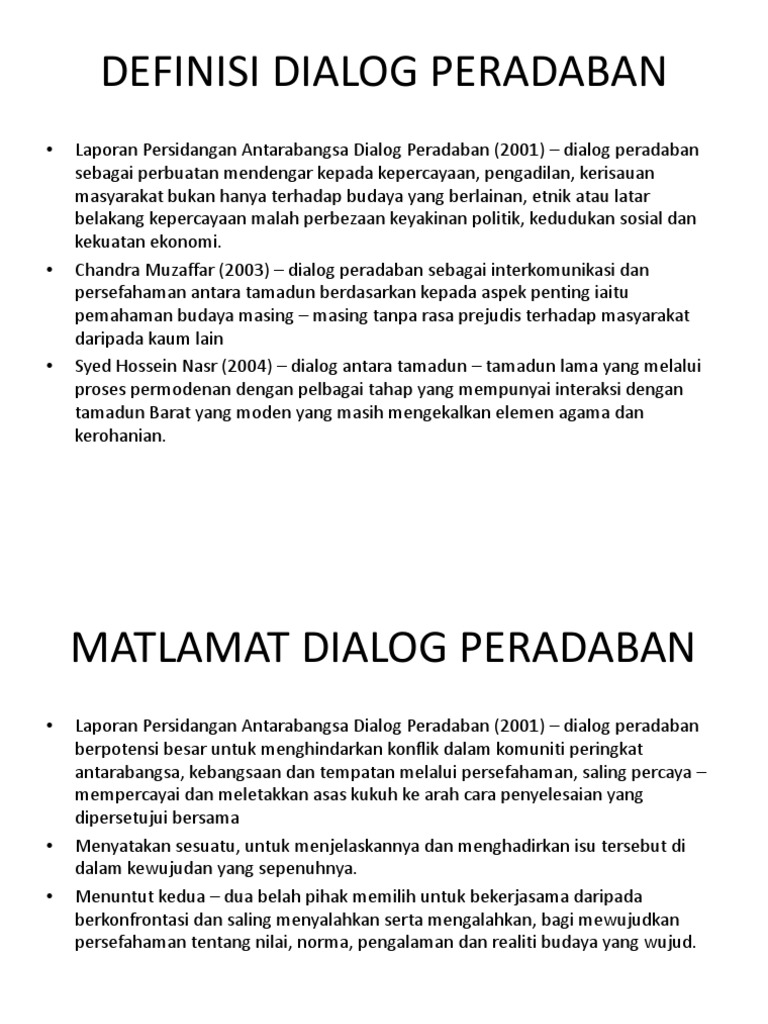 Definisi dan Ciri Dialog Peradaban | PDF