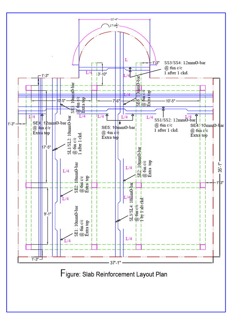 Slab Reinforcement Layout Plan Guide | PDF