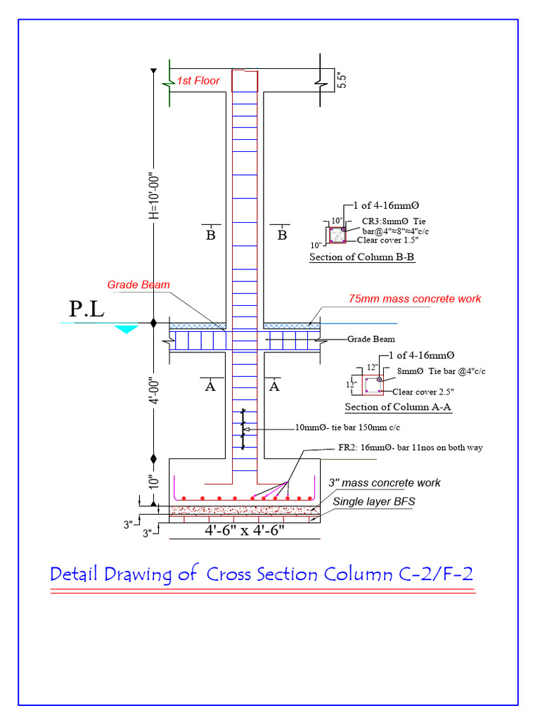 Cross Section Details for Column C-2/F-2 | PDF