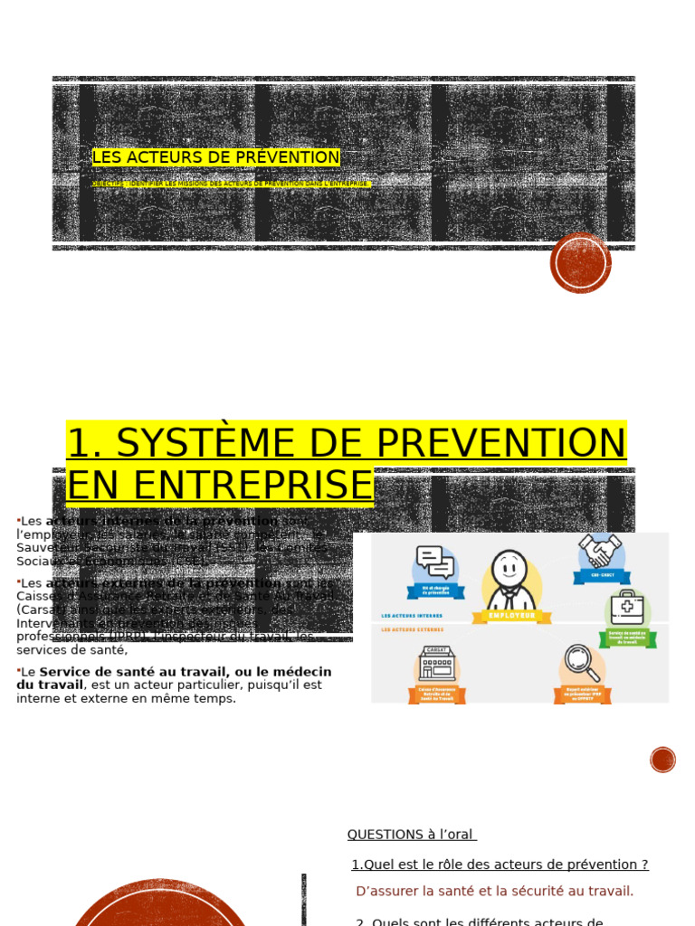Acteurs de prévention en entreprise | PDF | Santé et sécurité au ...