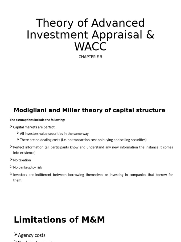 3-Theory of Advanced Investment Appraisal & WACC | PDF | Money | Economies