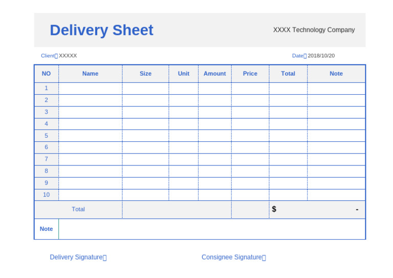 Delivery Sheetjbbb | PDF