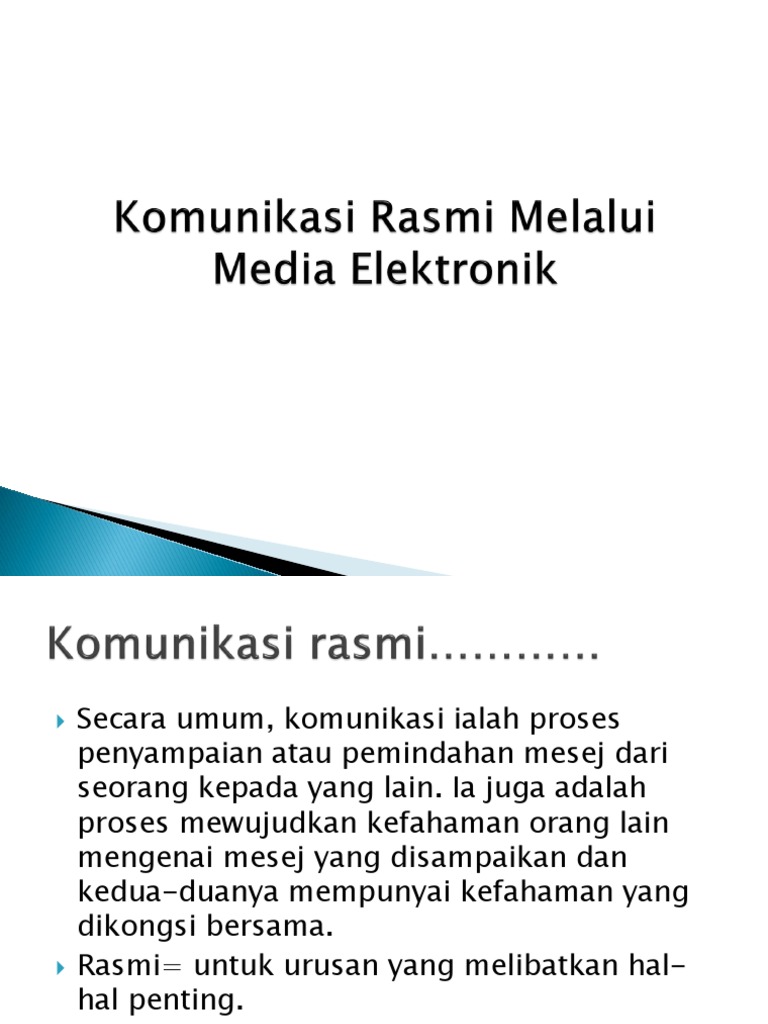 Komunikasi Rasmi Melalui Media Elektronik Pdf