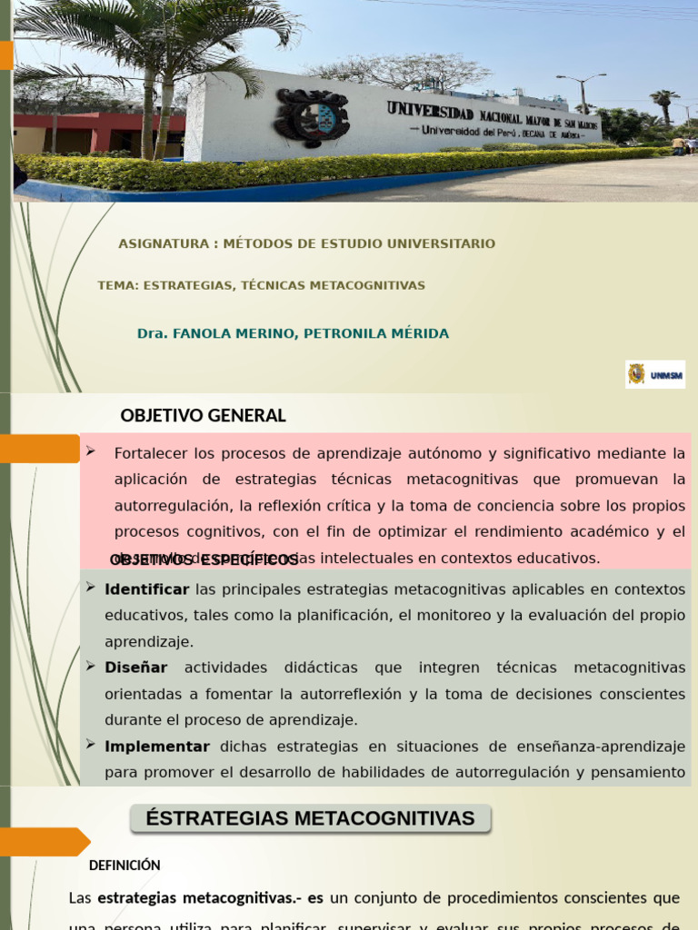 Estrategias Metacognitivas para Aprendizaje | PDF | Metacognición ...
