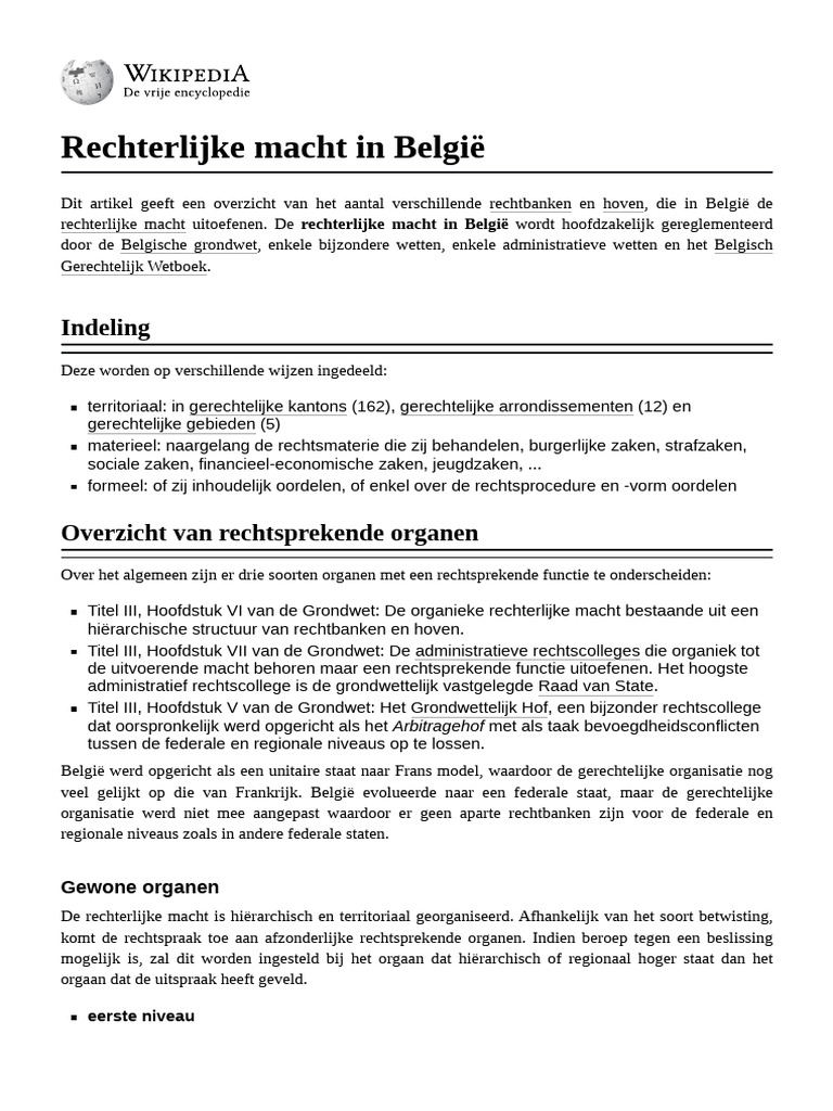 Rechterlijke Macht in België | PDF