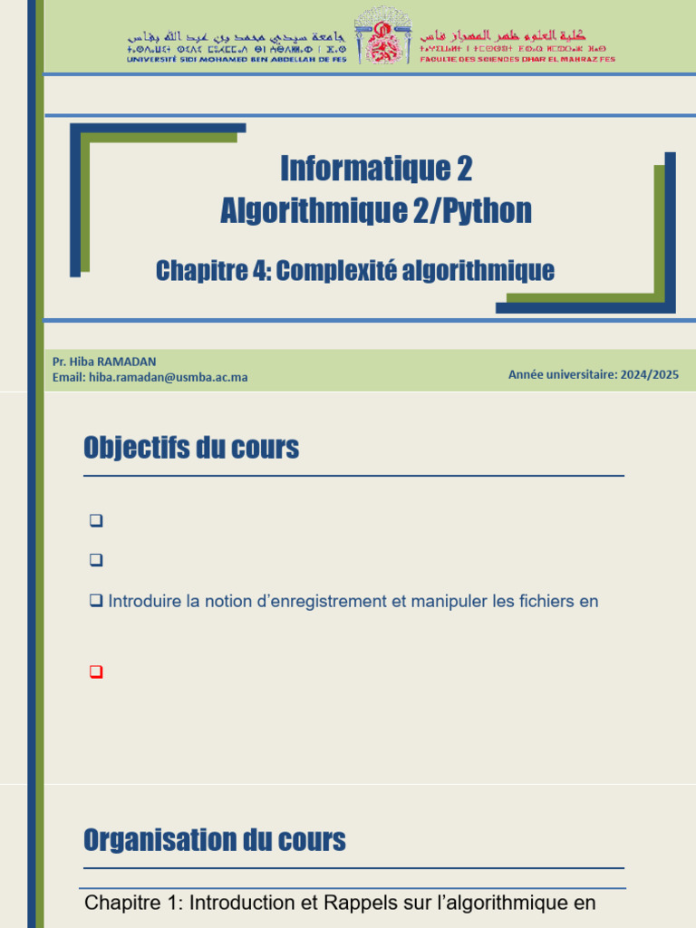 Complexité algorithmique en Python | PDF | Théorie de la complexité ...