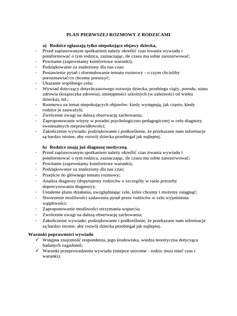 Plan Rozmowy | PDF