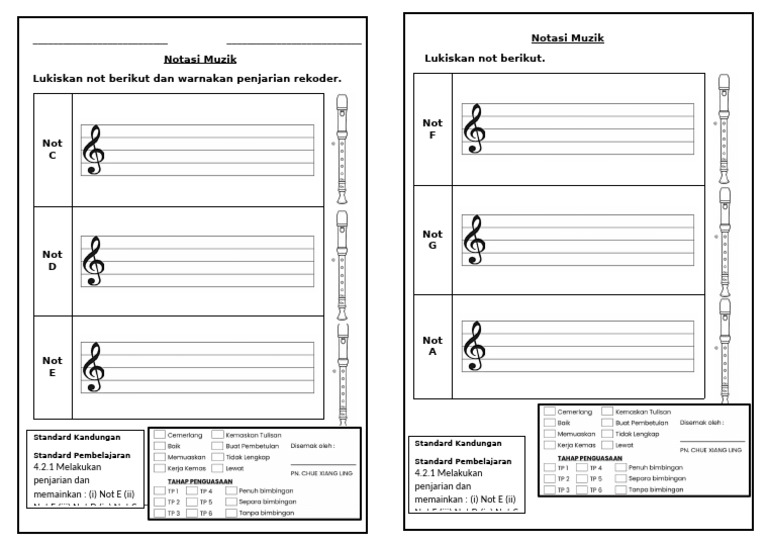 Penjarian Rekoder Not Musik | PDF