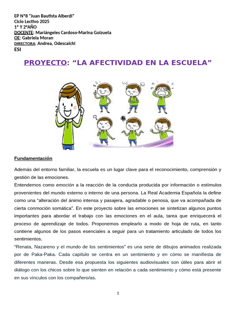 Emociones en La escuela-EPA ESI | PDF | Las emociones | Felicidad