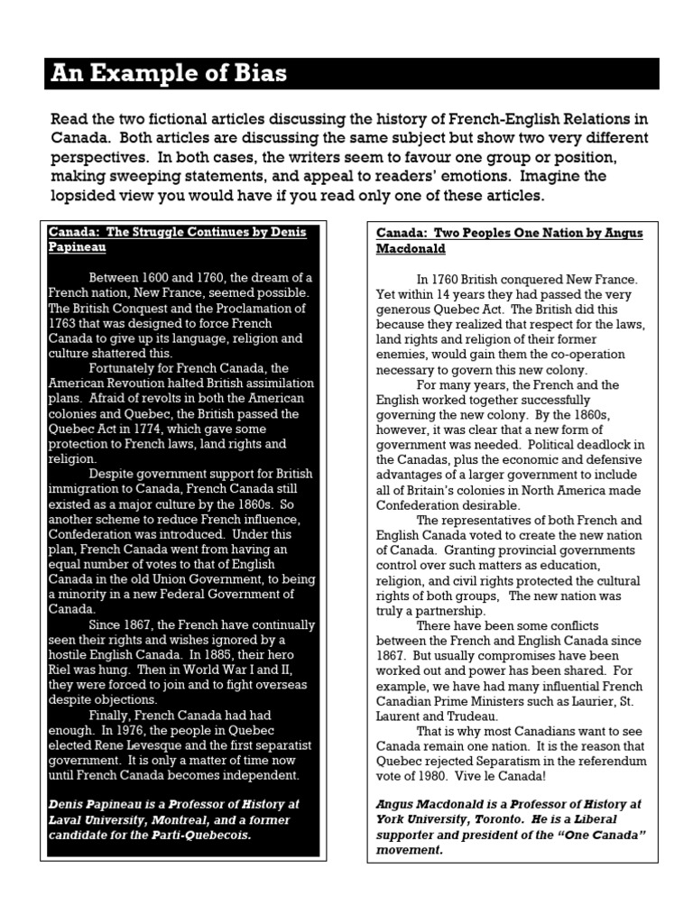 Detecting Bias | PDF | Canada | Government