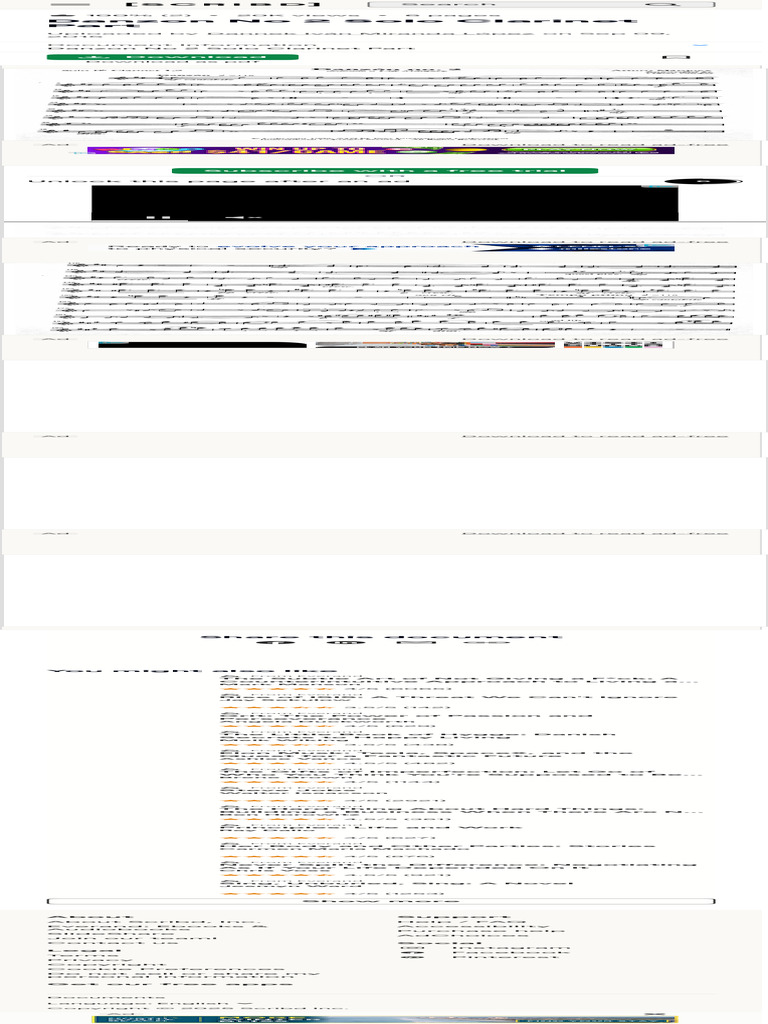 Danzon No 2 Solo Clarinet Part Pdf Pdf Scribd