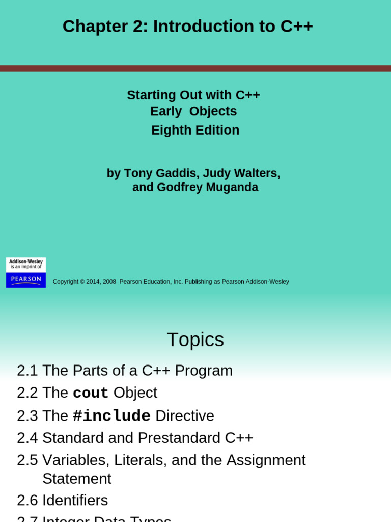 Chapter 02 | PDF | C++ | Variable (Computer Science)