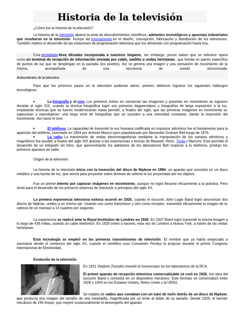 Evolución y futuro de la televisión | PDF | Televisión | Televisión via ...