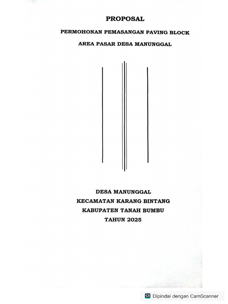 Proposal Paving Pasar Manunggal | PDF