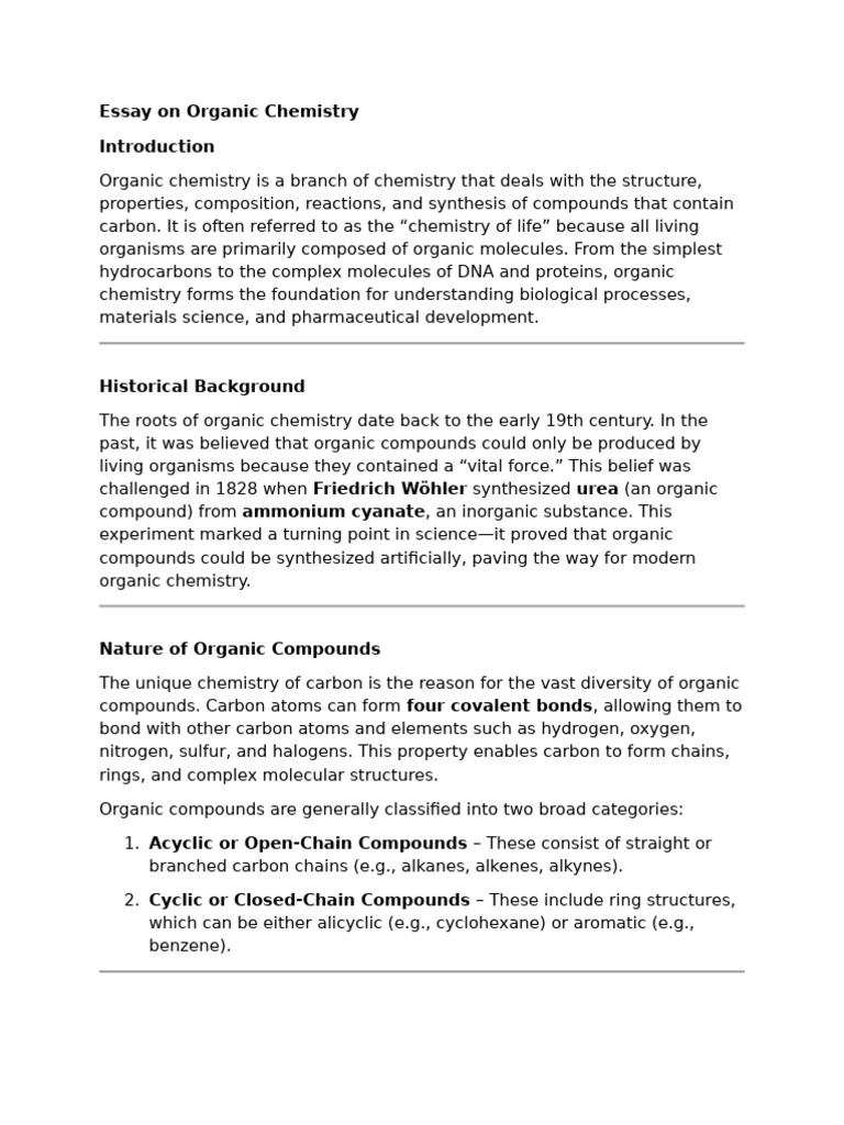 Overview of Organic Chemistry | PDF | Organic Compounds | Chemistry