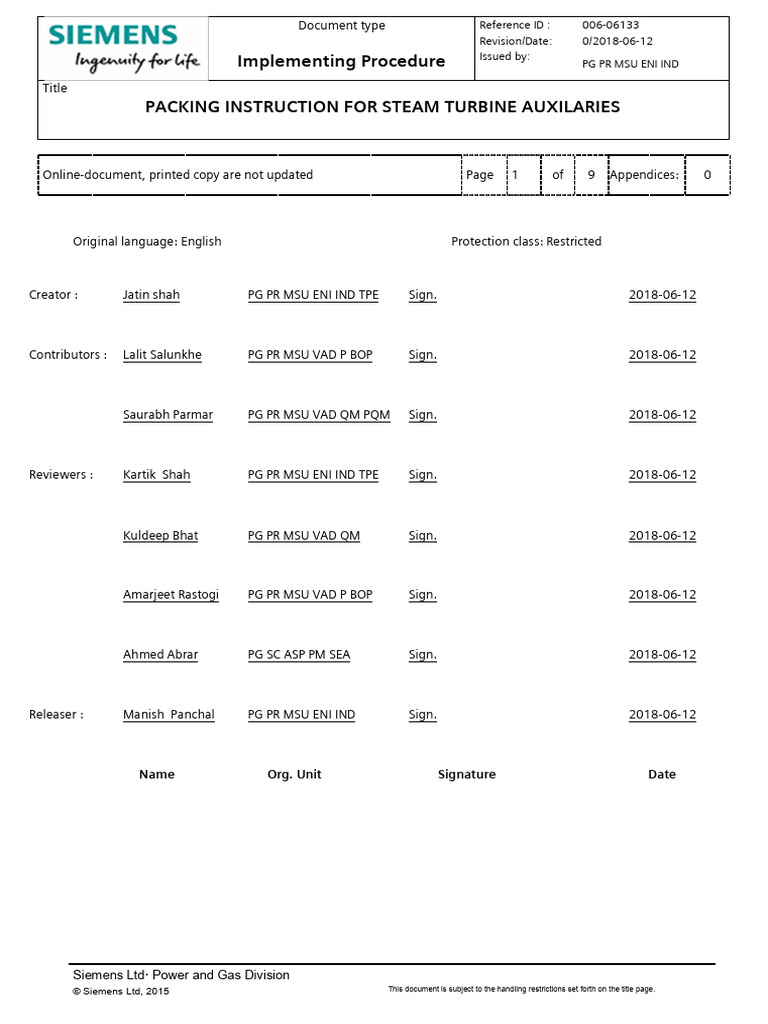 Steam Turbine Auxiliaries Packing Guide | PDF | Valve | Specification ...