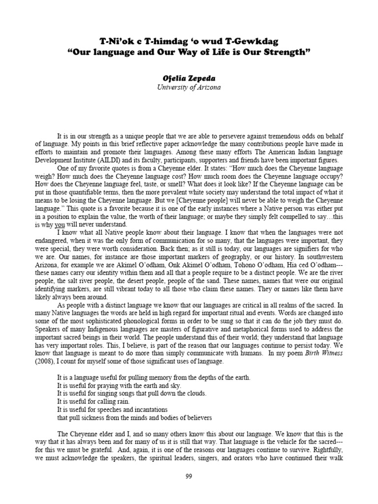 Week 6 - Our Language and Our Way of Life Is Our Strength | PDF ...