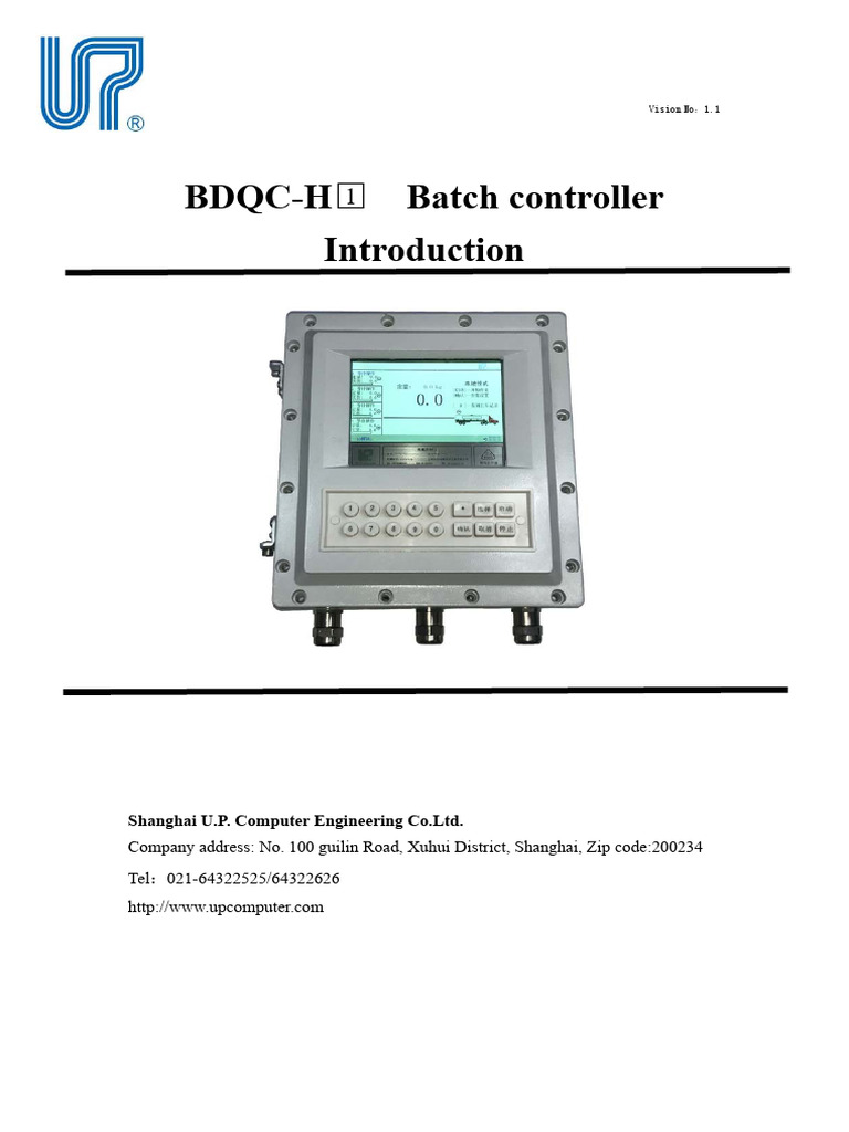 BDQC-H1 Batch Controller Overview | PDF | Power Supply | Manufactured Goods