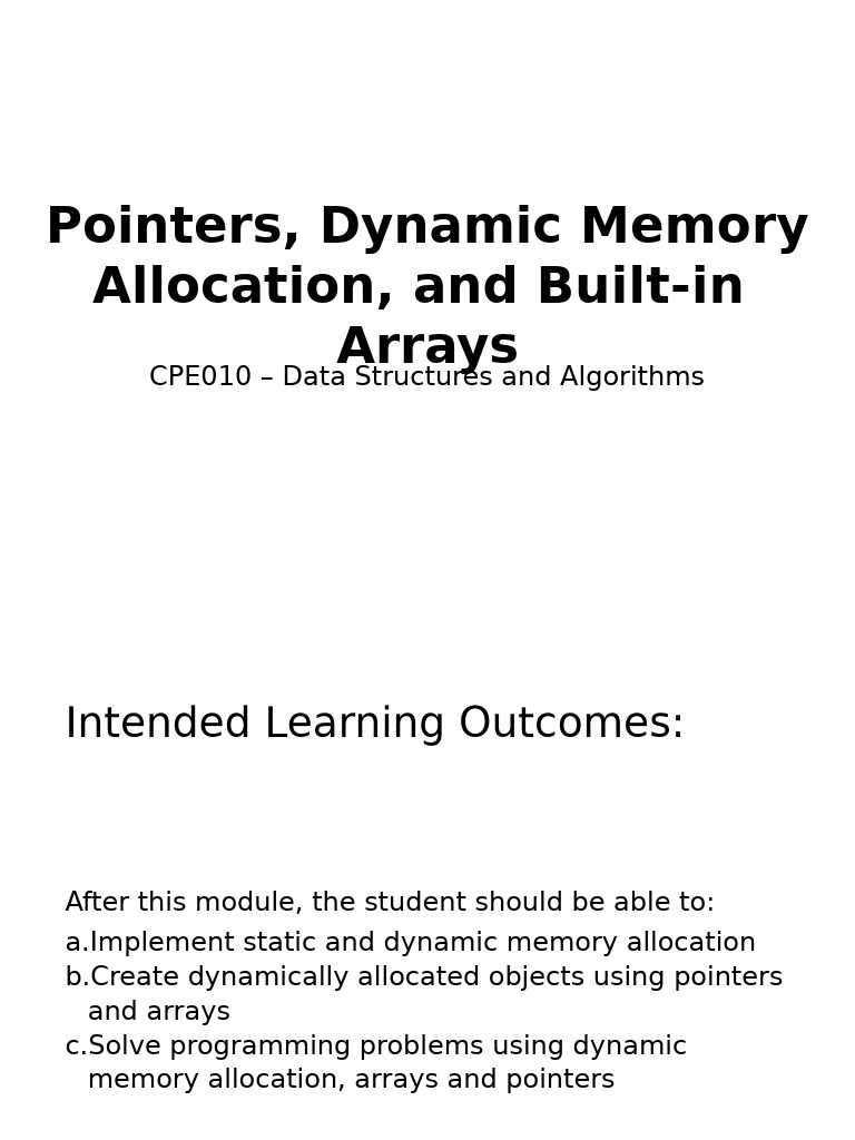 Dynamic Memory and Pointers in C++ | PDF | Constructor (Object Oriented ...