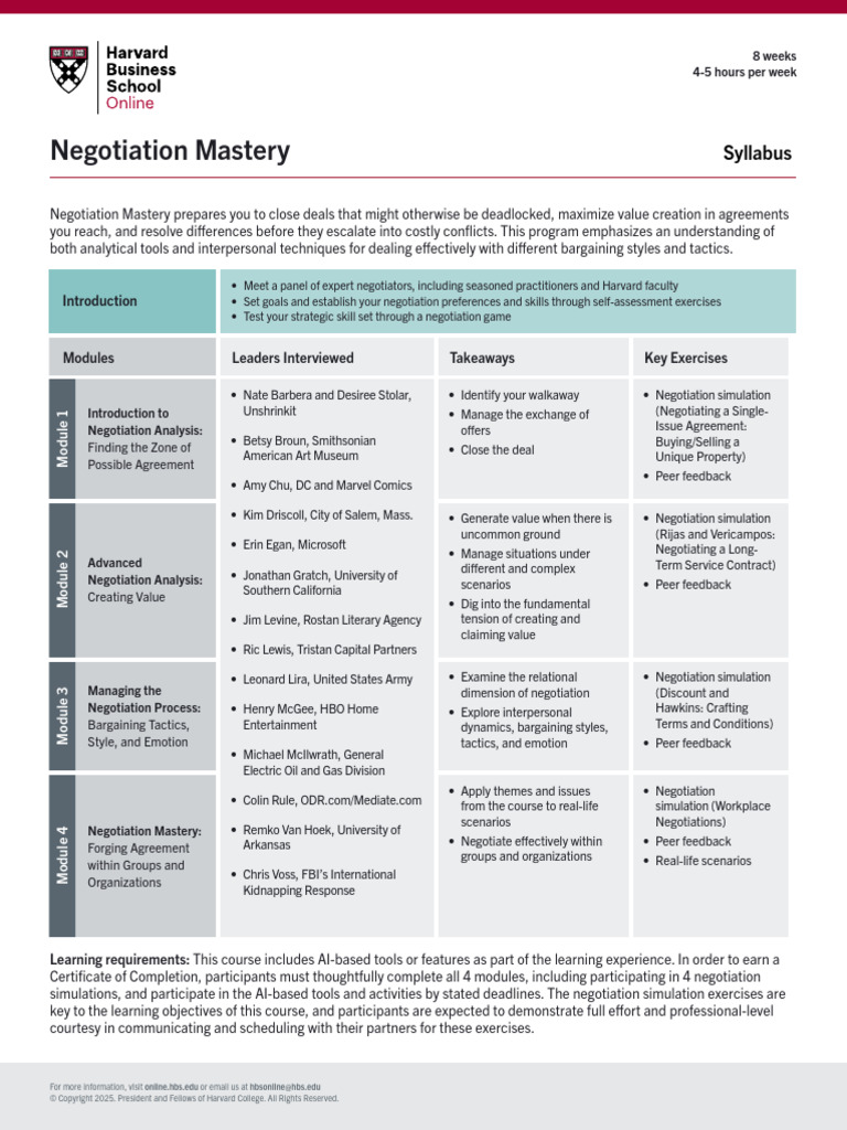 Master Negotiation Skills Online Course | PDF | Negotiation | Cognition