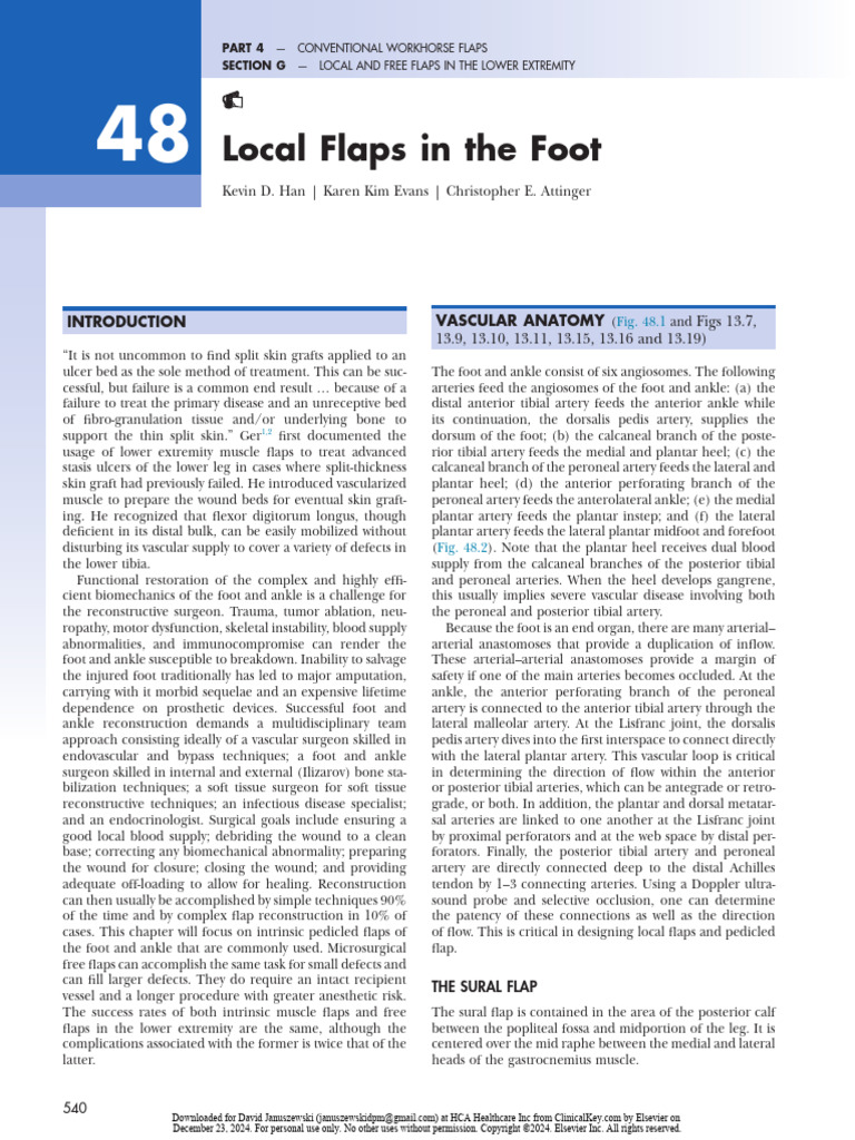 Local Flaps for Foot Reconstruction | PDF | Foot | Ankle