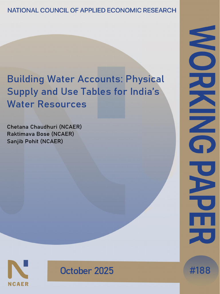 Building Water Accounts - India's Water Supply Use Tables | PDF | Water ...