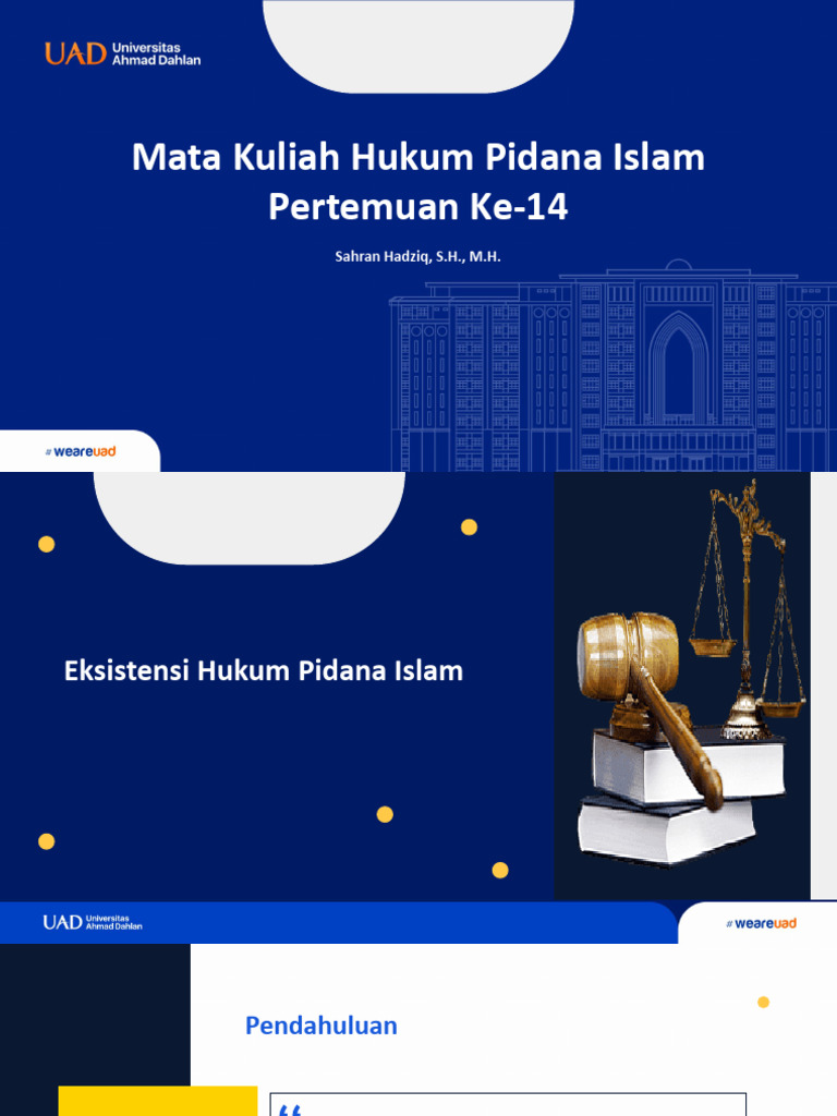 Pertemuan XIV - Eksistensi Hukum Pidana Islam | PDF