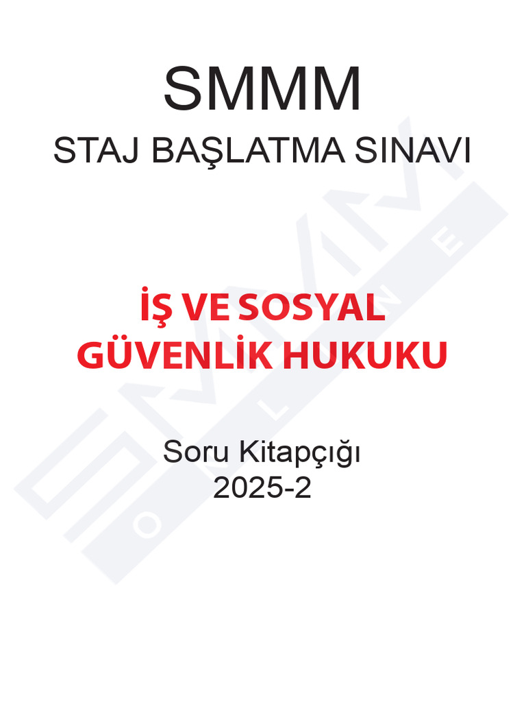 04 SMMM Is Hukuku KAMP Sorulari MI 2 Tashih Cevapli | PDF