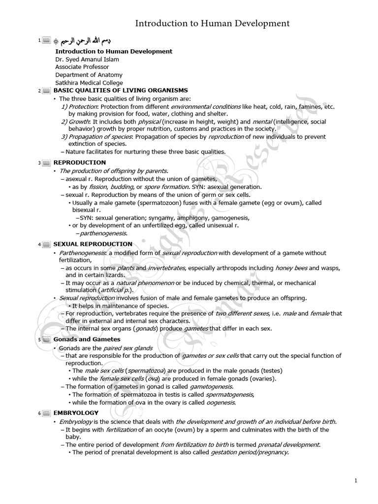 Human Development: Growth and Reproduction | PDF | Cell Potency | Embryo