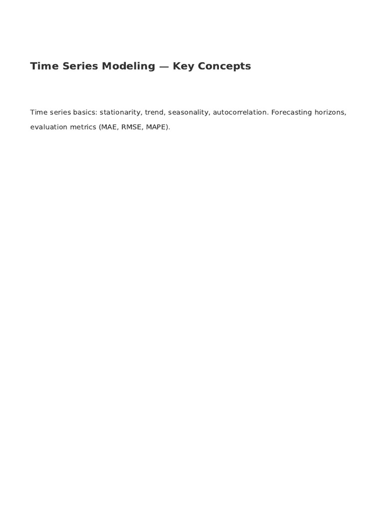 Time Series Modeling Techniques and Tips | PDF