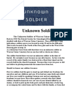 Unknown Soldier Warren Michigan