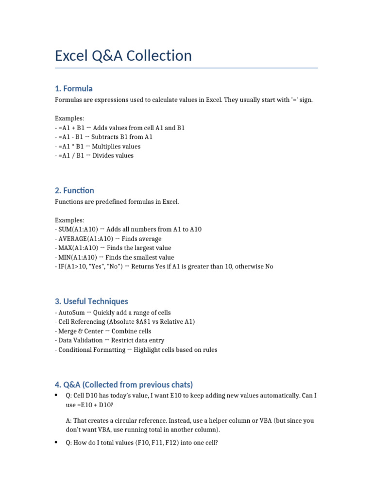 Excel QA | PDF
