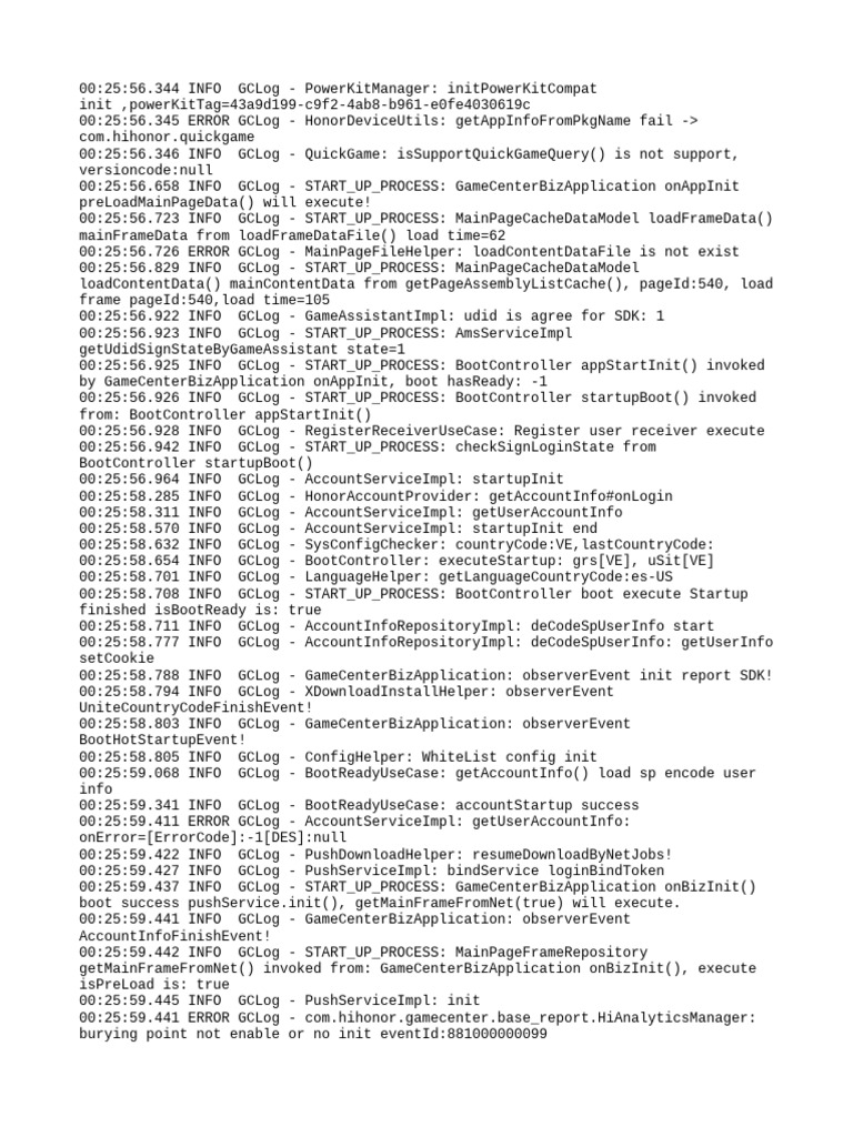 GameCenter Initialization Log Analysis | PDF | Application Layer ...