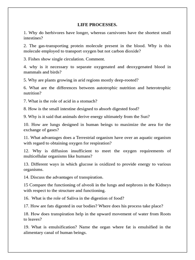 Key Concepts in Life Processes and Reproduction | PDF | Digestion ...