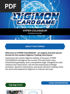 digimon card game rules pdf Hyper Colosseum: Modern Digimon TCG Rules | PDF | Tabletop Games