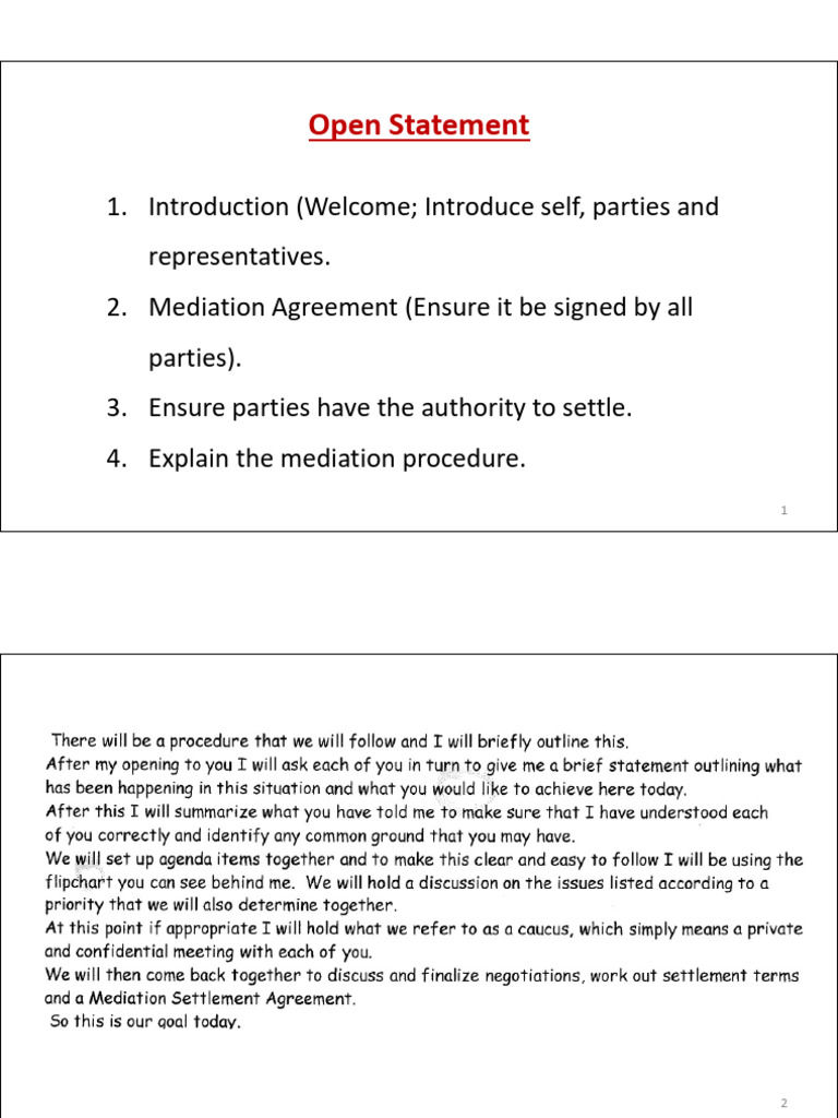 SS4217 L9 PPT Mediation Opening Statement 21mar2025 | PDF