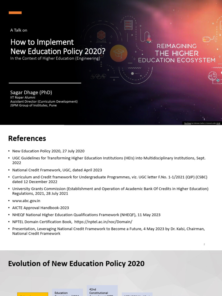 NEP 2020 Implementation in Higher Education | PDF | Vocational ...