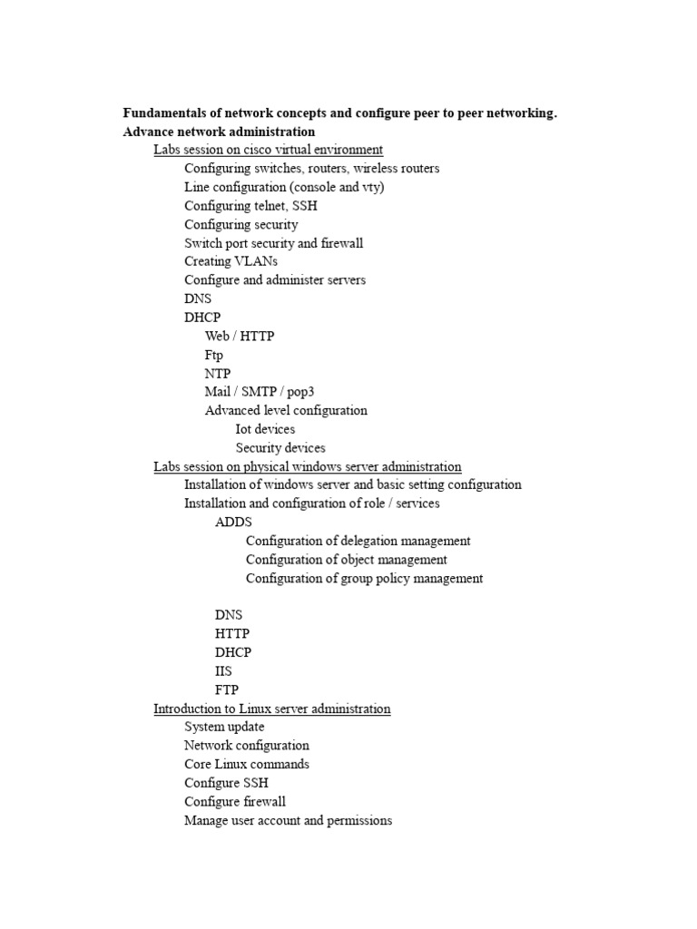 Network and System Admin Lab Guide | PDF | Computer Network | Server ...