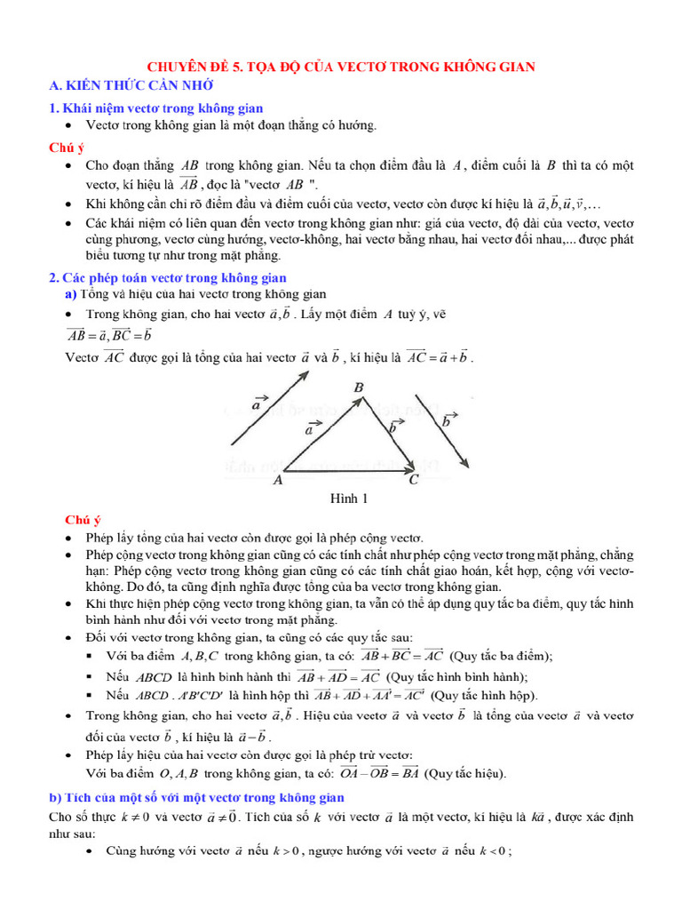 Chuyen de 5toa Do Vecto Trong Khong Giande Bai 1600 PDF - Gdrive.vip | PDF