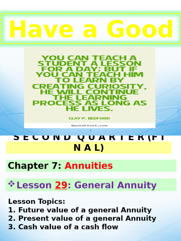 Understanding General Annuities Basics | PDF | Present Value | Interest