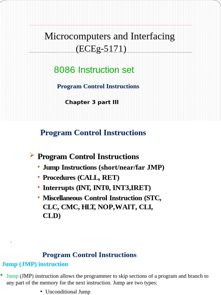 8086 Program Control Instructions Guide | PDF | Office Equipment ...