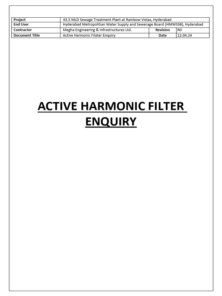 Active Harmonic Filter Inquiry for STP | PDF | Electrical Engineering ...