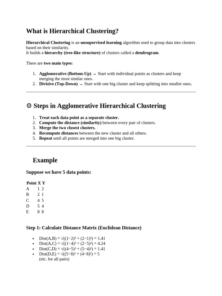 Understanding Hierarchical Clustering | PDF | Cluster Analysis ...