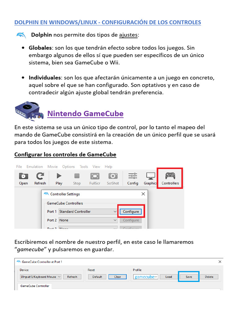 Dolphin Windows Linux Controles | PDF | Nintendo | Publicación electrónica