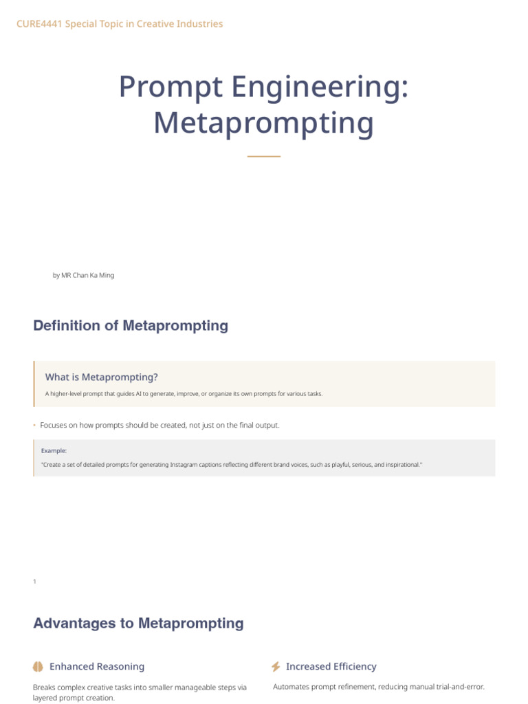 Metaprompting in Creative Industries | PDF | Artificial Intelligence ...