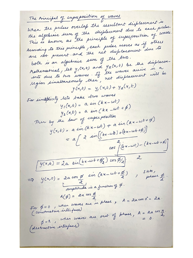 Superposition of Waves | PDF