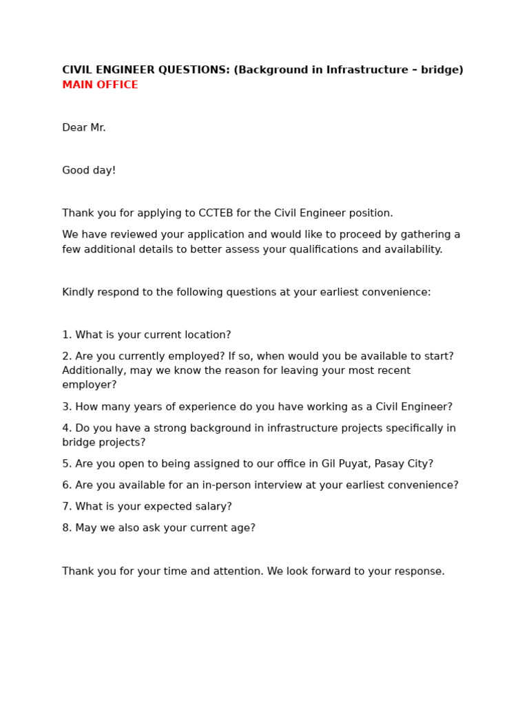 CCTEB Job Application Questions | PDF | Business
